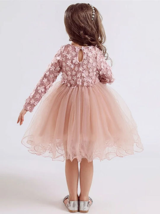 TakTakBaby Kids Dress Tulle Floral Pink