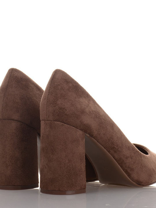Famous Shoes Suede Brown Heels