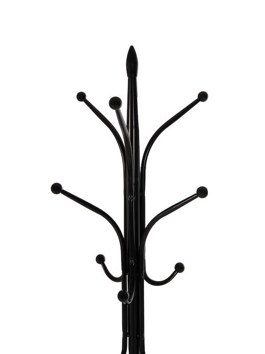 HomeMarkt Metallic Coat Rack Black 37x37x180cm