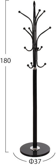 HomeMarkt Cuiere de podea Metal Negru 37x37x180cm