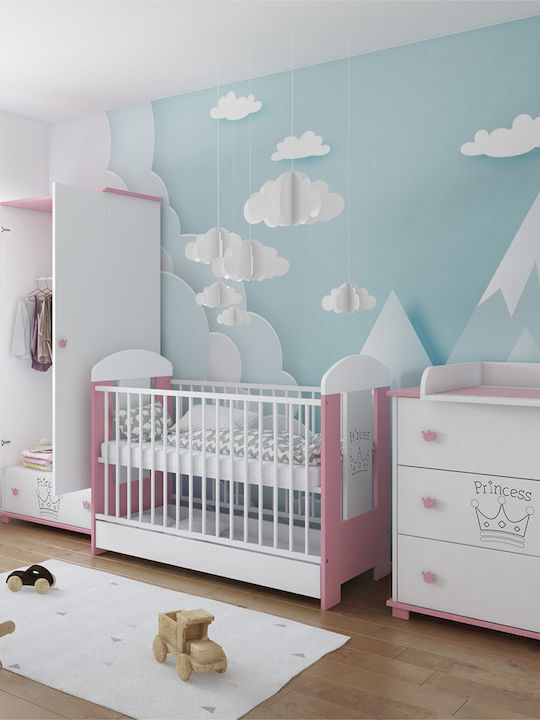 Just Baby Babybett Lucky Weiß/Pink mit Matratze
