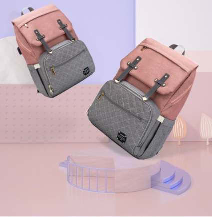 Lequeen Diaper Bag Pink - Grey