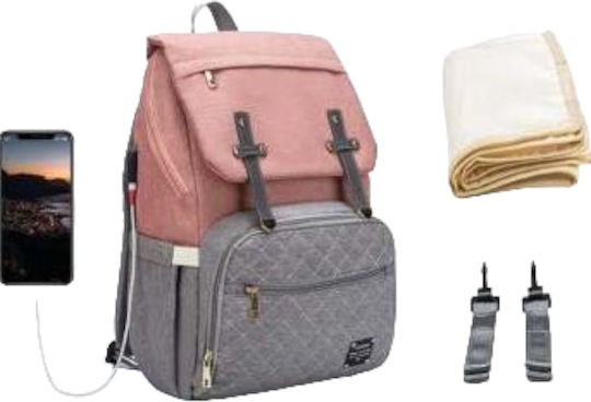 Lequeen Diaper Bag Pink - Grey