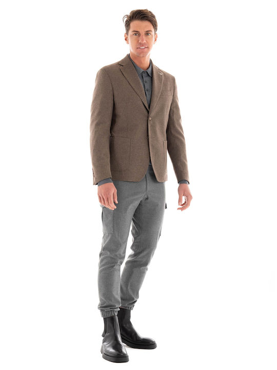 Paul Miranda Men's Suit Jacket Light Brown