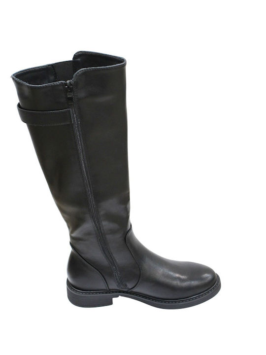 Plato Leather Women's Boots with Rubber Black