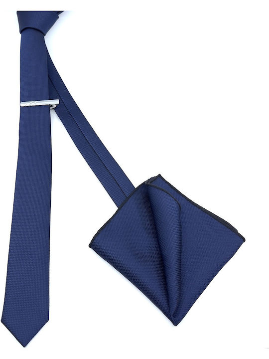 Legend Accessories Τυπου Oxford Σετ Ανδρικής Γραβάτας Μονόχρωμη σε Navy Μπλε Χρώμα L-047-40 4.5 CM ΜΠΛΕ