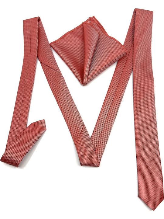 Legend Accessories Legend Σετ Ανδρικής Γραβάτας Μονόχρωμη σε Πορτοκαλί Χρώμα L-047-66-4.5CM