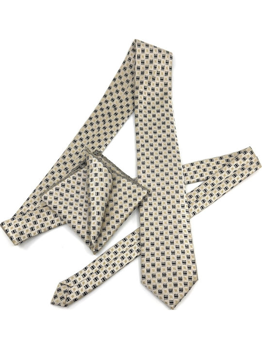 Legend Accessories Typ Micro Herren Krawatten Set Gedruckt in Beige Farbe