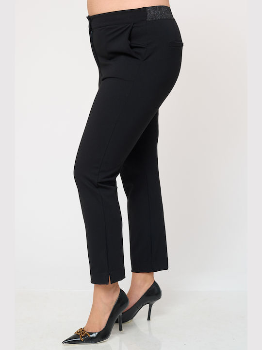 Jucita Women's Fabric Trousers with Elastic Black