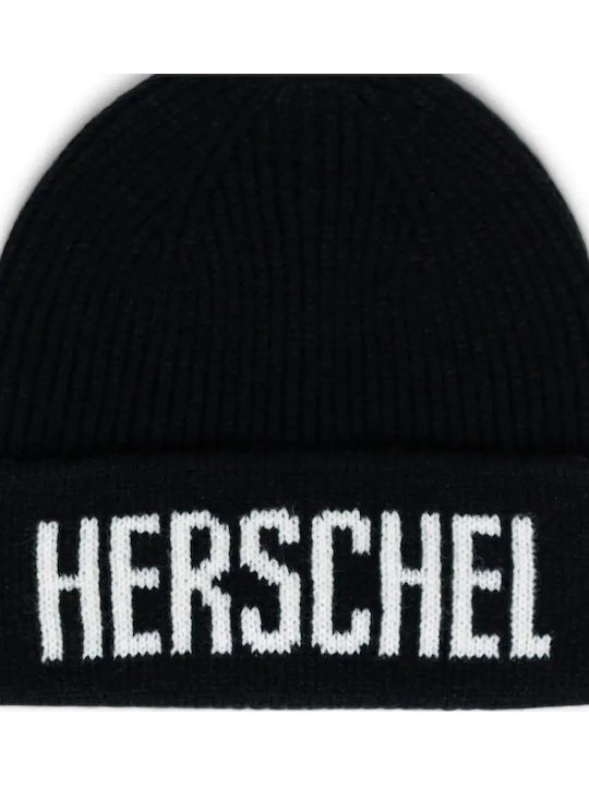 Polson Beanie Unisex Σκούφος με Rib Πλέξη σε Μαύρο χρώμα
