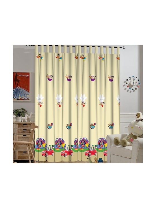 Disney Kids Rod Pocket Curtain 10145 Club House Beige 140x290cm