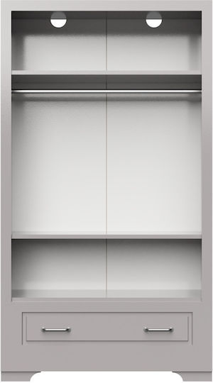 York Zwei Türen Kinderkleiderschrank Grau 100x54x179cm
