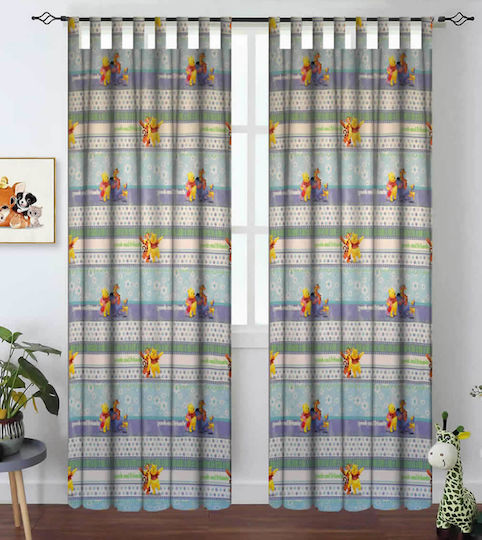Disney Παιδική Κουρτίνα Winnie Honeyday με Τιράντες 140x290εκ.