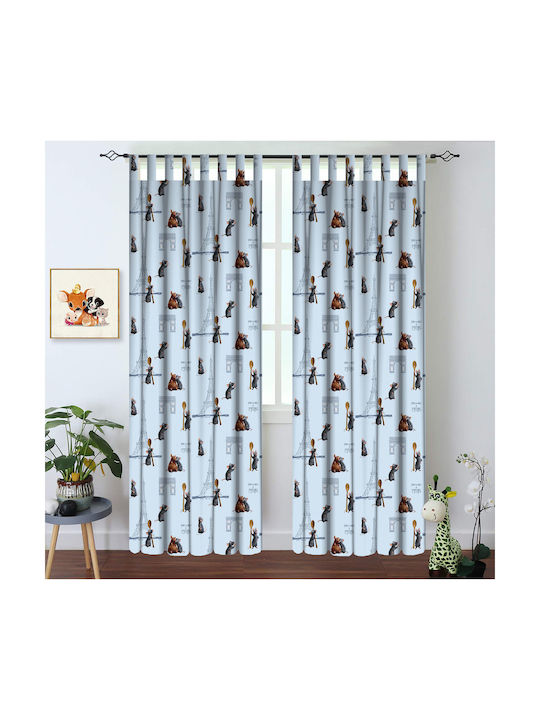 Disney Παιδική Κουρτίνα Remy 38 με Τρέσα Μπλε 140x290εκ.