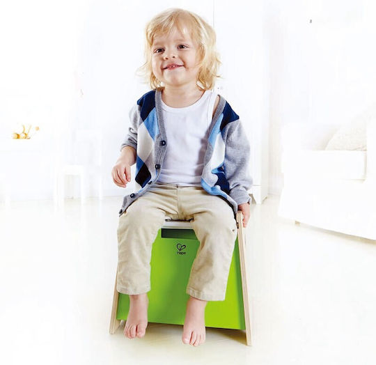 Hape Kinderhocker mit Stauraum aus Holz Grün 1Stück