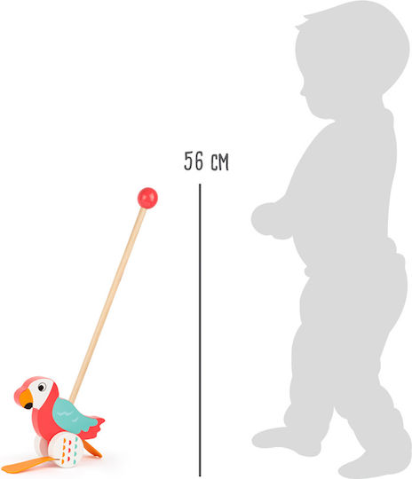 Small Foot Pull-Along Toy Pull-along Parrot Lori made of Wood with Sounds for 24++ Months