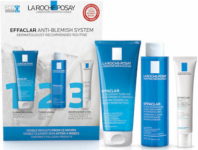 La Roche Posay Effaclar 3-step Anti Blemish System Seturi de Îngrijire a Pielii pentru Facial Cleaning și against Acne cu Face Cleanser , Face Cream și Lotion 440ml
