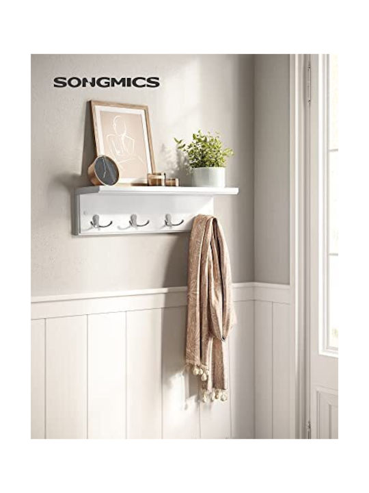 Songmics Κρεμάστρα Τοίχου Μεταλλική Λευκή 40x10.5x10.5cm