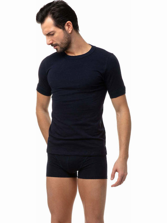 Men's Undershirts Short-sleeved in Black Color 2Pack