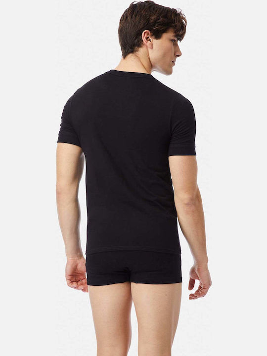 Men's Undershirts Short-sleeved in Black Color 2Pack