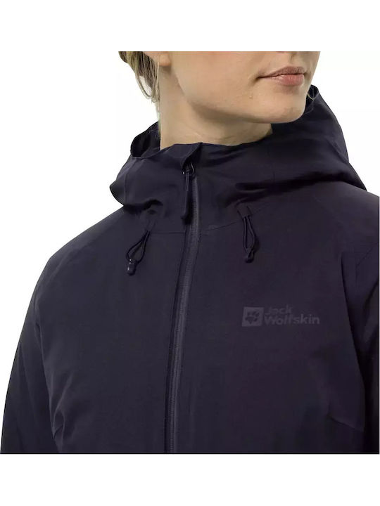 Lang Damen Puffer Jacke für Winter Gray