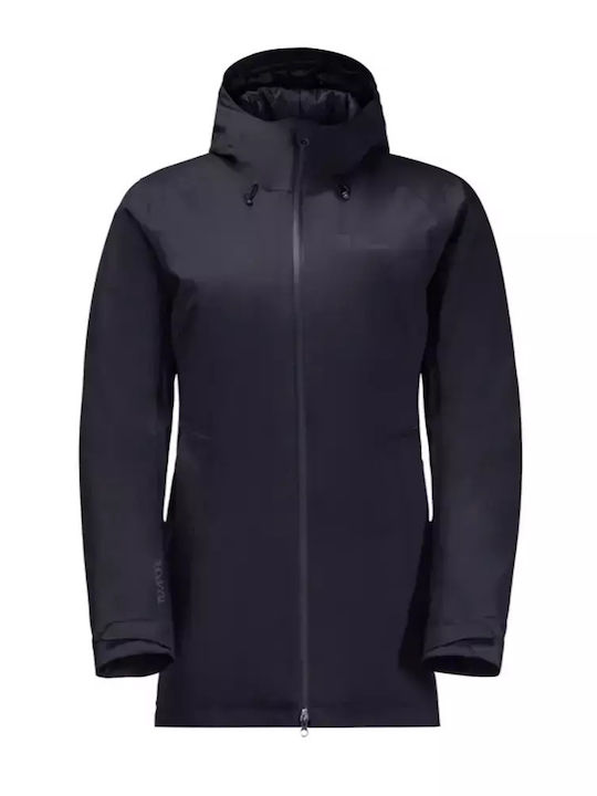 Lang Damen Puffer Jacke für Winter Gray