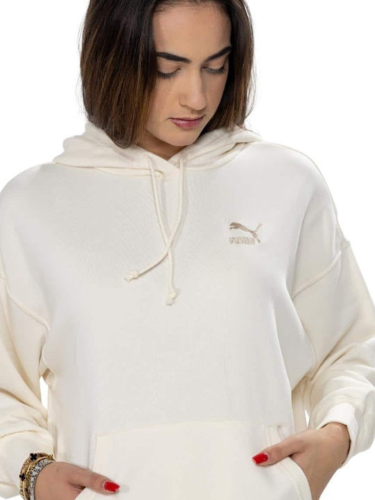 Classics Mini Αθλητικό Φόρεμα Μακρυμάνικο με Κουκούλα Off White