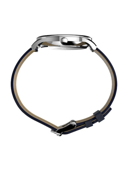 Timex Easy Reader Watch Battery with Blue Leather Strap