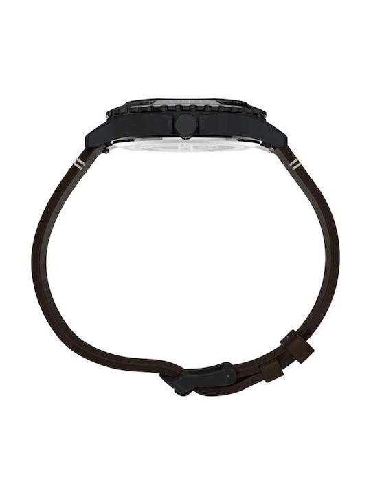 Timex Navi Xl Watch Battery with Brown Leather Strap