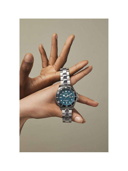 Harborside Ανδρικό Ρολόι 43mm Μπαταρίας Ασημί