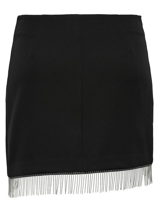 Only High Waist Mini Skirt in Black color