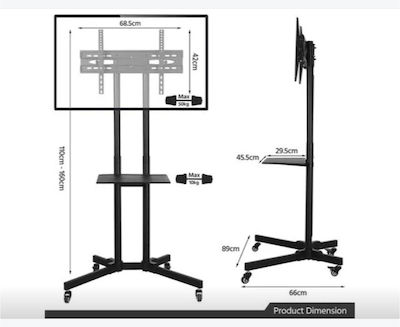 240-00-02 TV Mount Floor 65" and 50kg