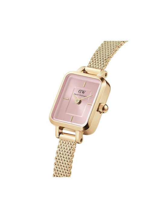 Daniel Wellington Quadro Watch with Gold Metal Bracelet