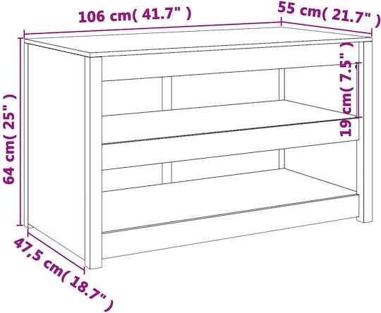 Επιδαπέδιο Ντουλάπι Λευκό 106x55x64εκ.