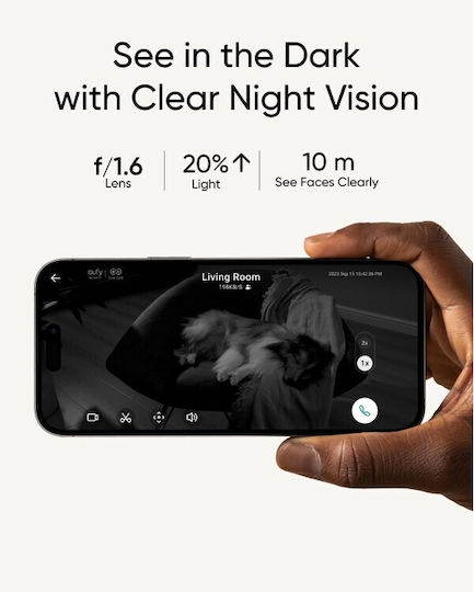 Eufy S350 IP Dual Κάμερα Παρακολούθησης Wi-Fi 4K Μπαταρίας με Φακό 2.4mm