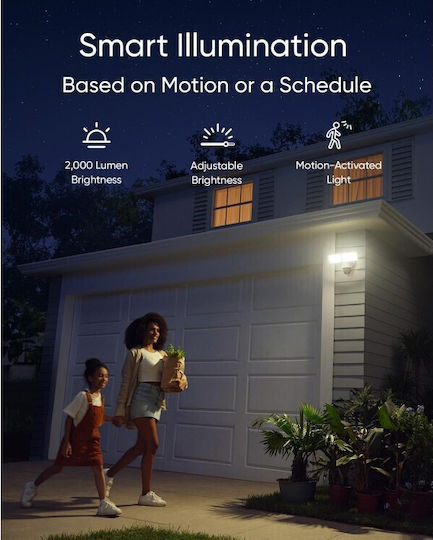 Eufy Floodlight E340 IP Dual Κάμερα Παρακολούθησης Full HD+ 5MP Αδιάβροχη με Αμφίδρομη Επικοινωνία και Φακό 2.4mm