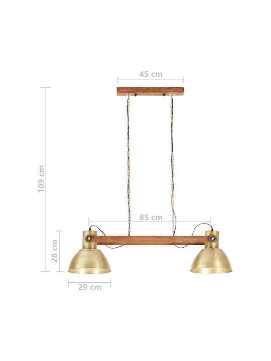 vidaXL Industrial Pendant Light Multicolour with Socket E27 29x28cm