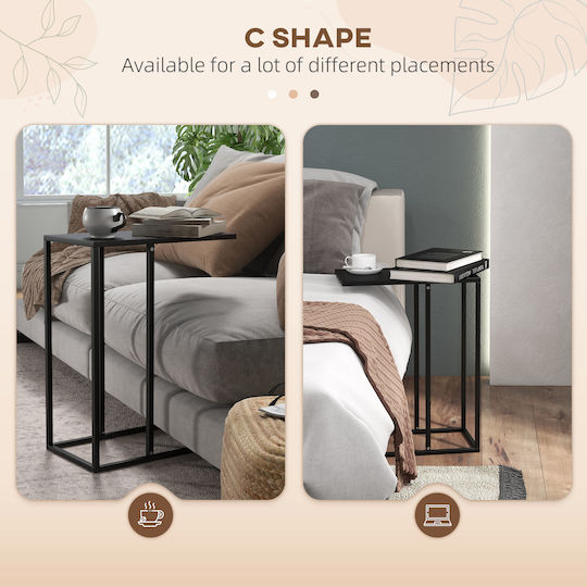 Rectangular Metal Side Table Black M46xL26xH60cm
