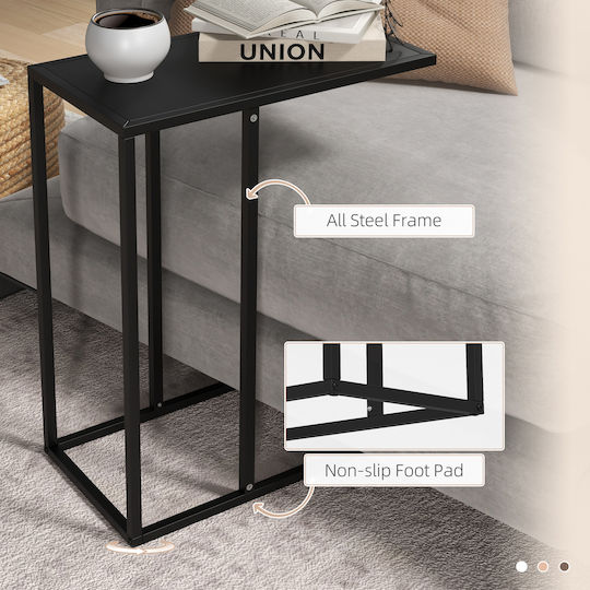 Rectangular Metal Side Table Black M46xL26xH60cm