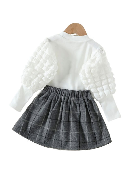 TakTakBaby Kids Set with Skirt Winter 2pcs White