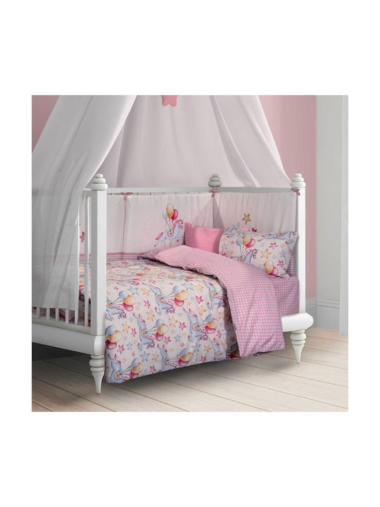 Greenwich Polo Club Baby Sheets Set Crib Pink 130x170cm 3pcs