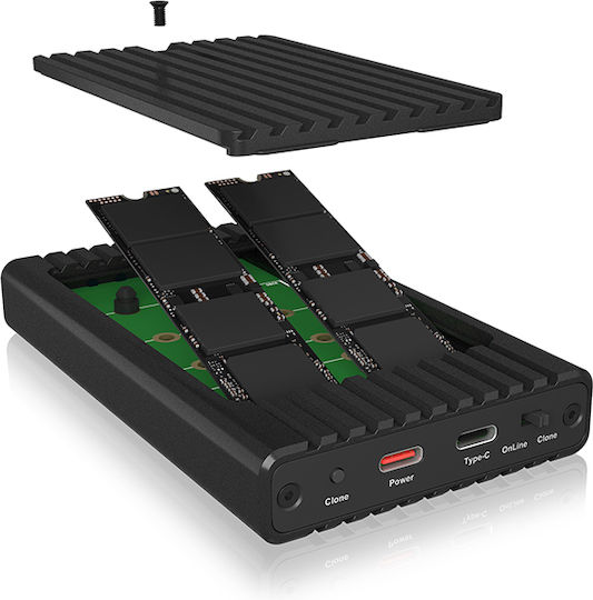 Icy Box Θήκη για Σκληρό Δίσκο M.2 SATA III NVME με σύνδεση USB 3.2