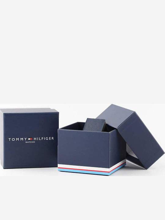 Tommy Hilfiger Tyson Ανδρικό Ρολόι 44mm Χρονογράφος Μπαταρίας με Μαύρο Μεταλλικό Μπρασελέ