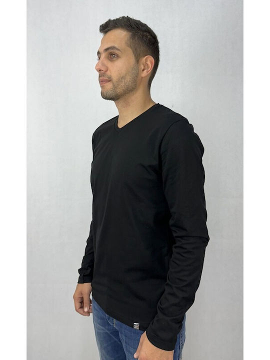 Paco & Co Bluza Bărbătească cu Mânecă Lungă Black