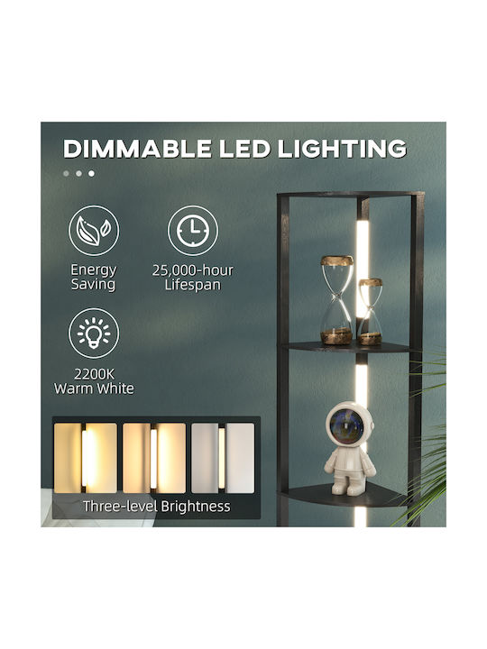 HomCom LED Φωτιστικό Δαπέδου Υ163.5xΜ41εκ. Μαύρο