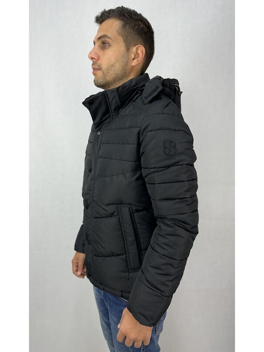 S.Oliver Herren Winter Jacke Lässig ΜΑΥΡΟ