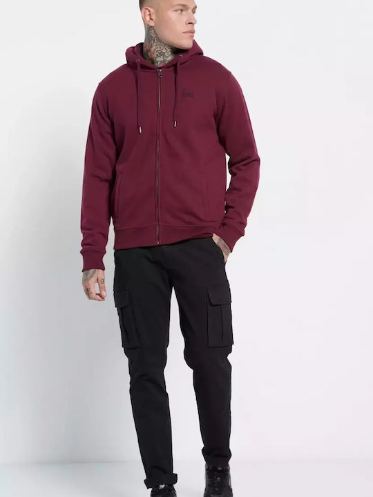 Garage Fifty5 Men's Sweatshirt Jacket with Hood Wine.