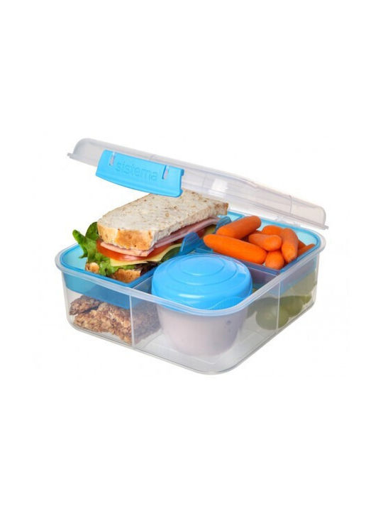 Sistema Microwave Plastic Lunch Box Bento Cube Blue 1250ml