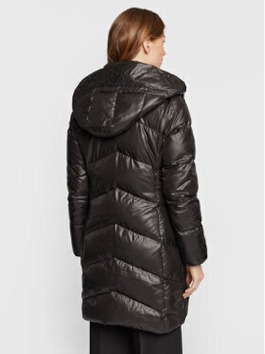 Kurz Damen Puffer Jacke für Winter Black.