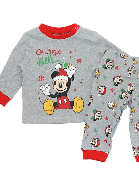 Disney Kinder Schlafanzug Winterlich Gray Baby Mickey Mouse